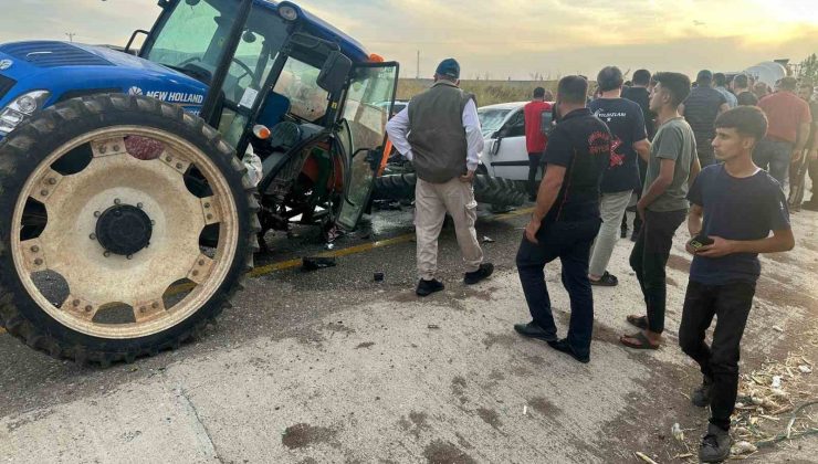 Diyarbakır’da traktör ile otomobil çarpıştı: 5 yaralı