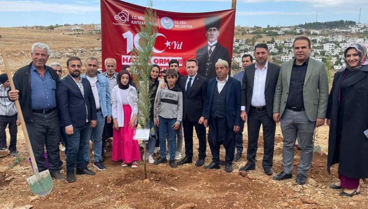 Eğil’de şehitler anısına fidan dikildi