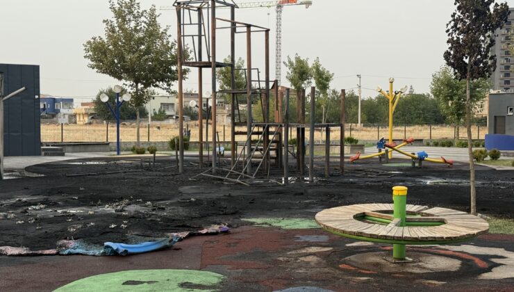 Diyarbakır’da çocuk parkı alevlere teslim oldu