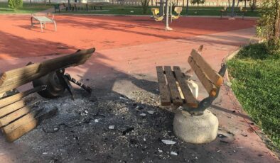 Diyarbakır’da Park Vandalizmi: Banklar Yakıldı, Çöpler Saçıldı