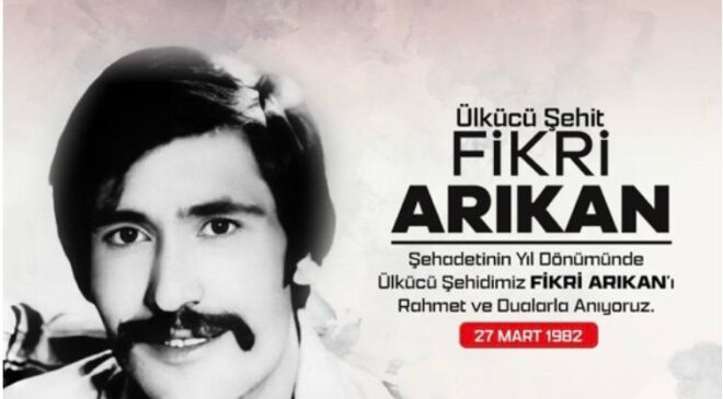 MHP, Ülkücü Şehit Fikri Arıkan’ı Şehadetinin Yıl Dönümünde Andı