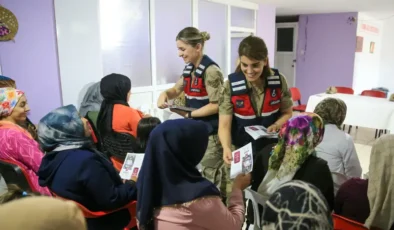 Diyarbakır’da kadın astsubaylardan kırsalda aile içi şiddet eğitimi
